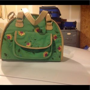 Dog carrier medium embroidered like new